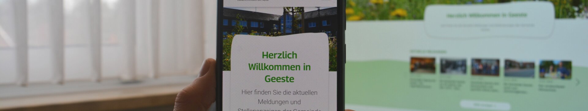Handy Bildschirm Geeste Homepage Website