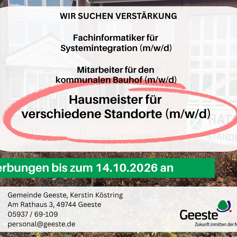 Stellenanzeige Hausmeister 