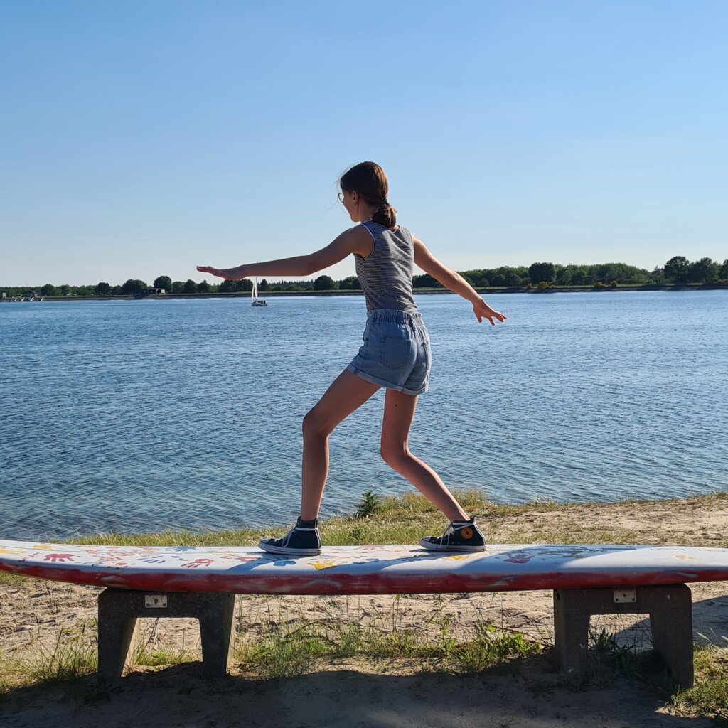 Speichersee Spaß trocken Surfen