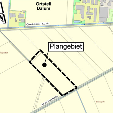 96. Änderung F-Plan Gewerbegebiet Ölwerkstraße Teil I Kartenausschnitt