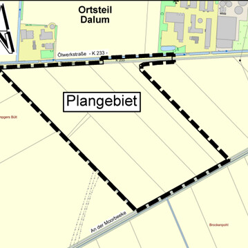B-Plan Nr. 28 Gewerbegebiet Ölwerkstraße Teil I Kartenausschnitt