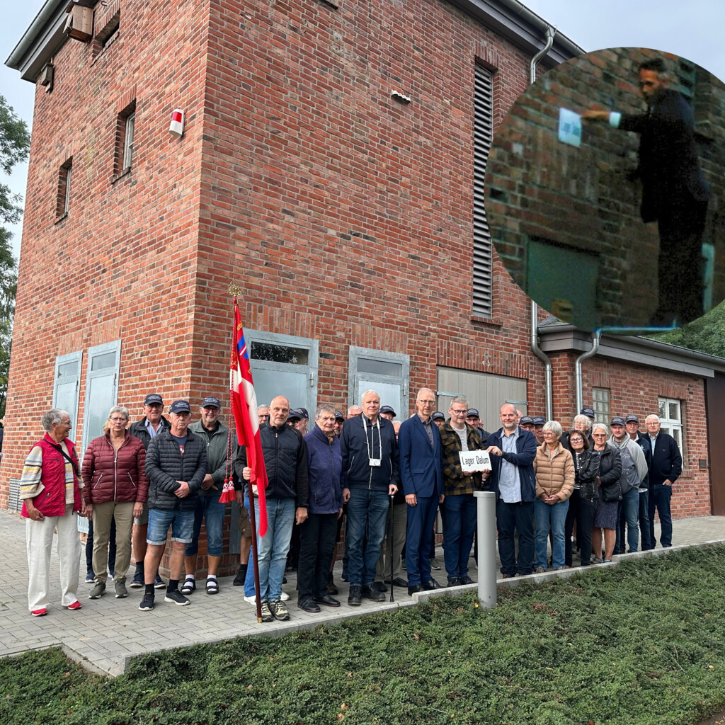 Gruppenbild mit Schild (aktuell und 1967) - Gemeinde Geeste