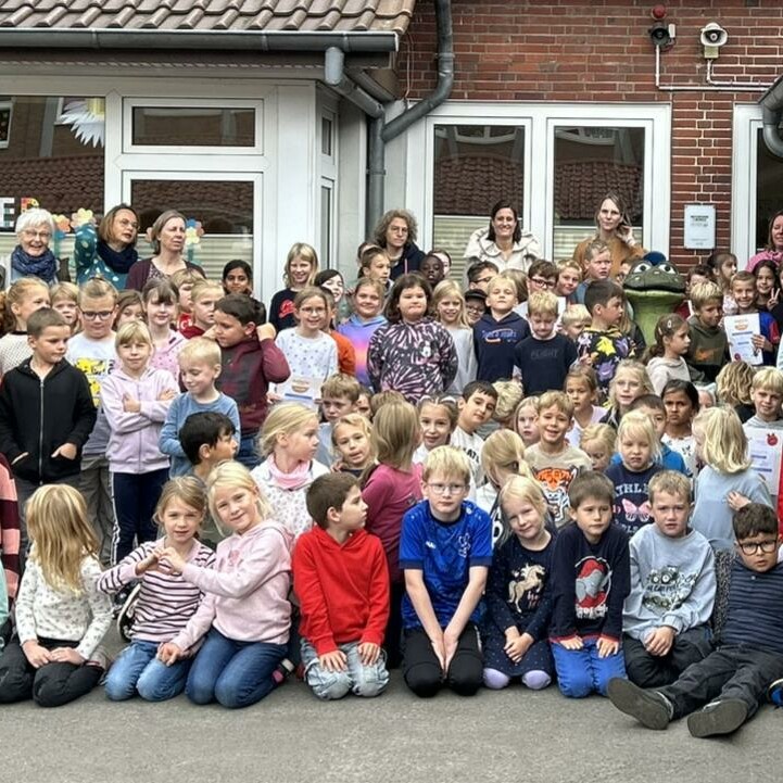 Die Schüler der Ludgerischule begrüßen MOORex