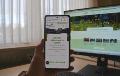Handy Bildschirm Geeste Homepage Website