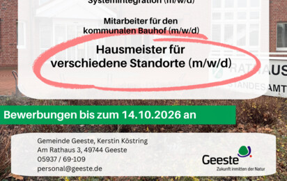 Stellenanzeige Hausmeister 