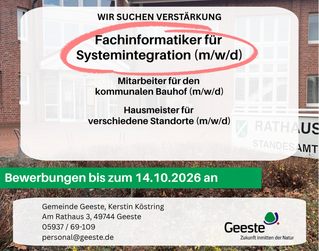 Stellenanzeige Fachinformatiker