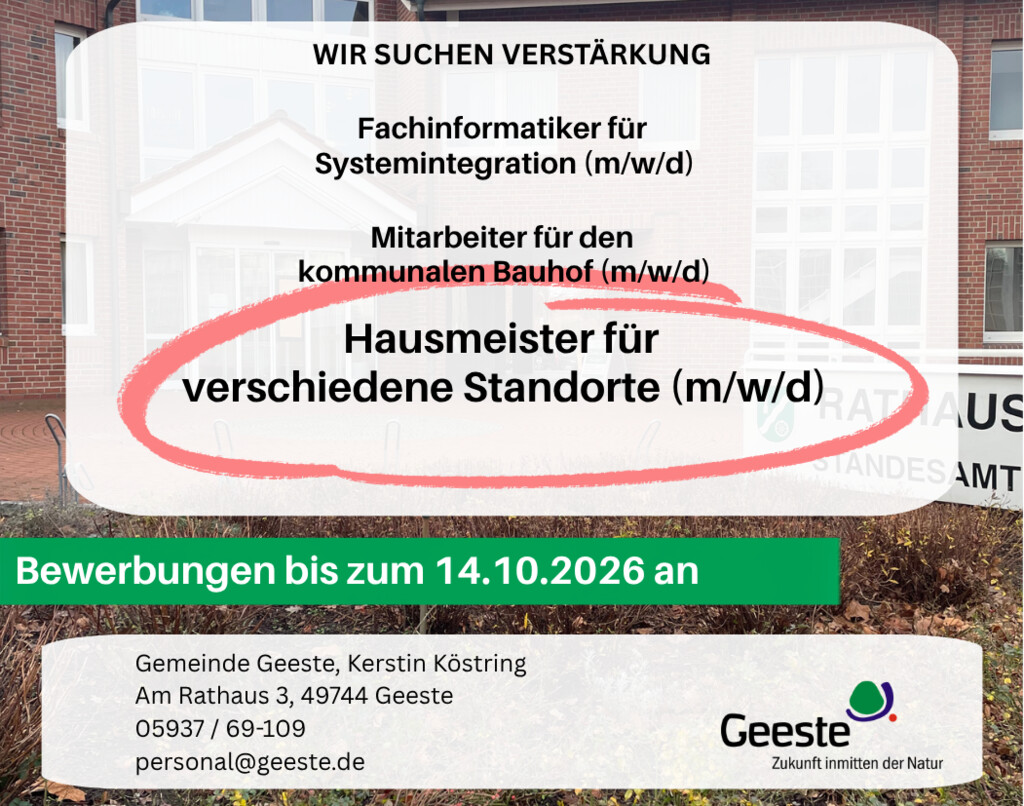 Stellenanzeige Hausmeister 