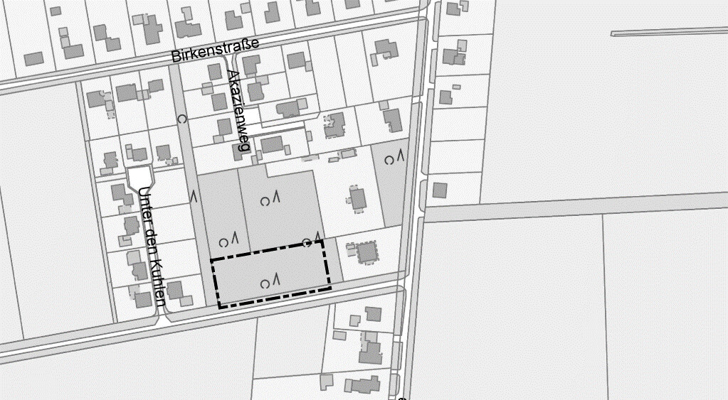 Kartenausschnitt Bebauungsplan 74 Nördlich Moorhof