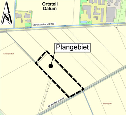 96. Änderung F-Plan Gewerbegebiet Ölwerkstraße Teil I Kartenausschnitt