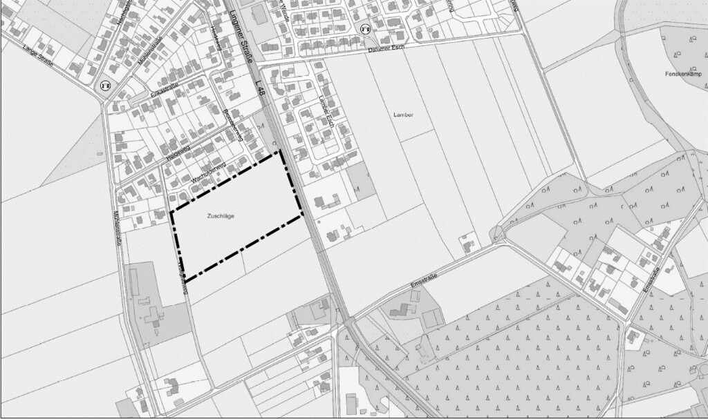 Bebauungsplan Nr. 85 „Südlich Wacholderweg“, OT Dalum Kartenausschnitt