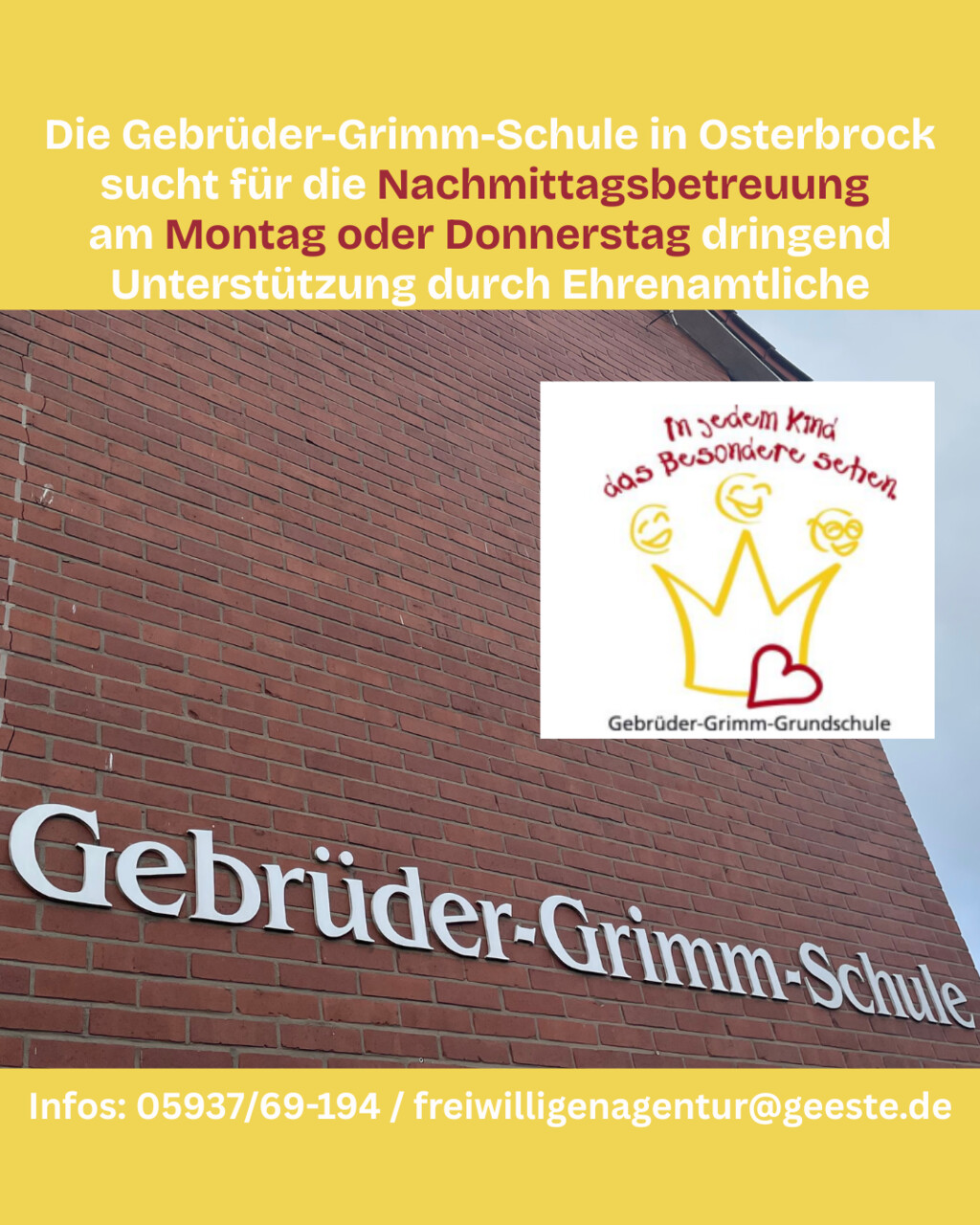 Unterstützung gesucht Gebr Grimm Schule