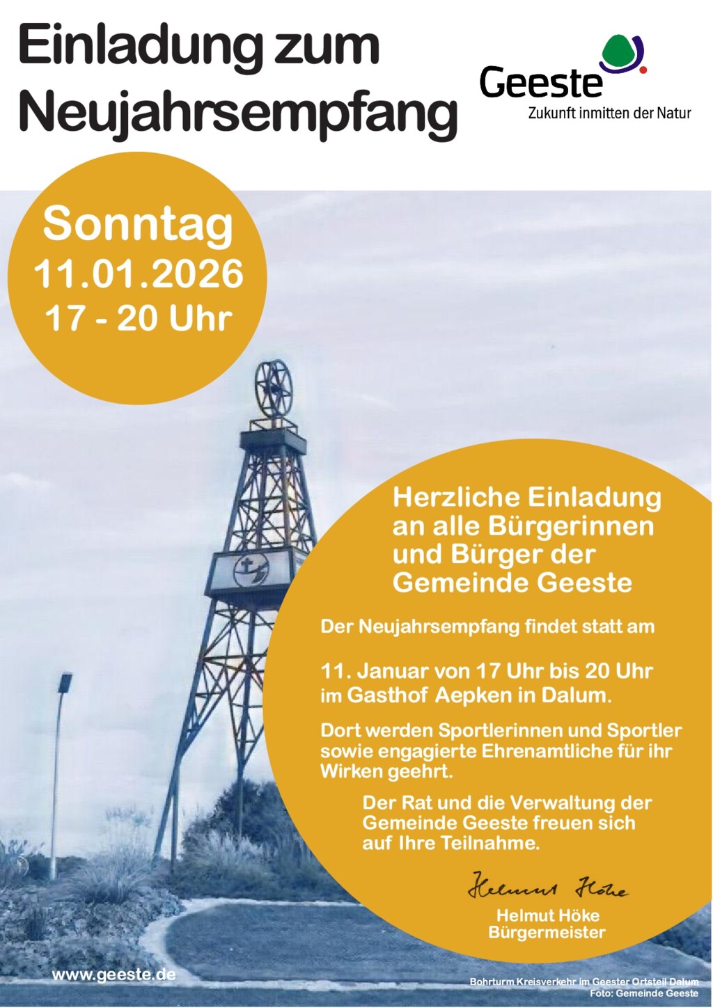 Einladung Geeste Aktuell Januar 2026 Bohrturm