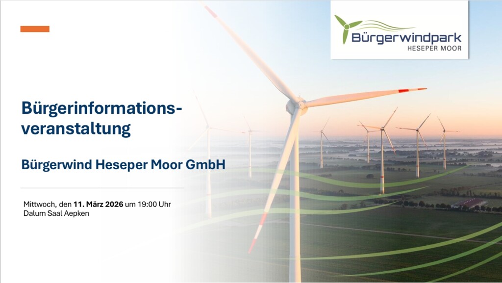 Bürgerinformation Windpark Heseper Moor Agrowea