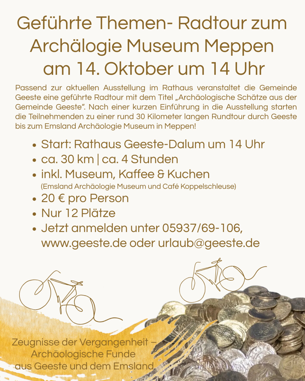 Radtour am 14 Oktober - Archäoligische Schätze aus der Gemeinde Geeste