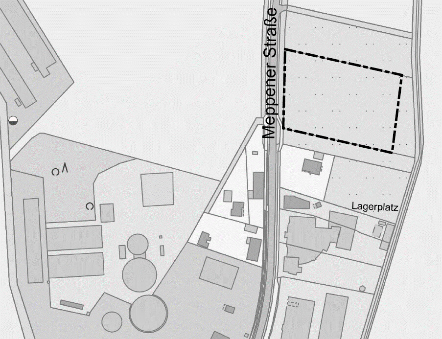 93. Änderung Flächennutzungsplan Östlich Meppener Straße Karte