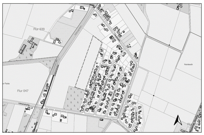 Kartenausschnitt Bekanntmachung B-Plan 26 Westlich im Sande OT Klein Hesepe