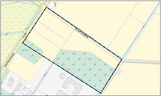 Bebauungsplan Nr. 151 „GI an der BAB, 1. Erweiterung“, Ortsteil Dalum Kartenausschnitt