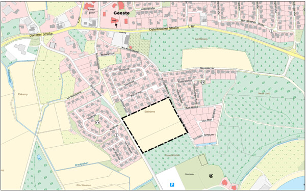 99. Änderung FPlan BPlan Nr. 152 Südlich Weizenweg Kartenausschnitt